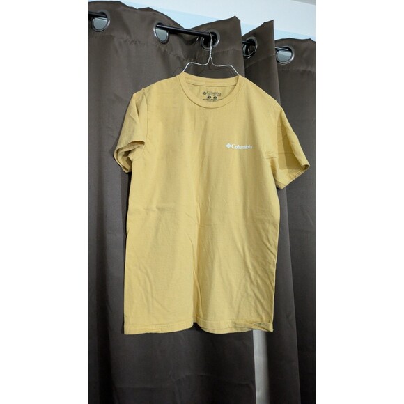 Columbia Sportswear Back Graphic Design Men's Yellow T-Shirt Size S - Picture 2 of 8